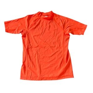 Lands' End Orange Rash Guard Swim Shirt (L 14-16)